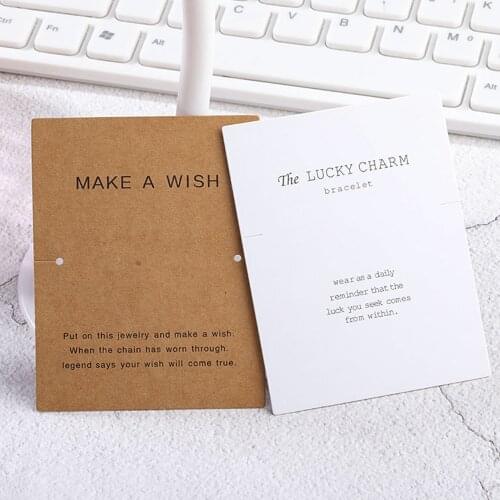 10pcs Make a Wish Card Earrings and Necklaces Display Cards Cardboard Packaging Hang Tag Ear Studs Paper Card for Jewelry 9x7cm