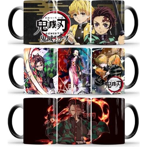 1Pcs New 350ml Demon Slayer Ceramic Color Changing Mug Magic Coffee Milk Tea Cup Best Gift for Your Friends Children Kids