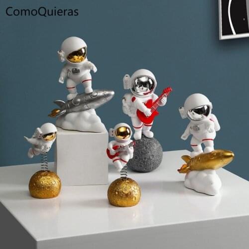 Creative Band Astronaut Statue Spaceman Figurines Nordic Living Room Desktop Light Luxury Home Decoration Ornaments Miniatures