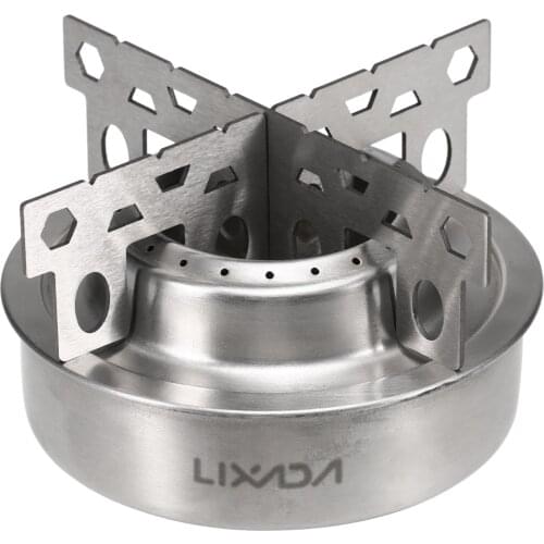 Lixada Mini Alcohol Stove Outdoor Camping Outdoor Camping Stove Titanium with Cross Stand Stove Rack Support Stand