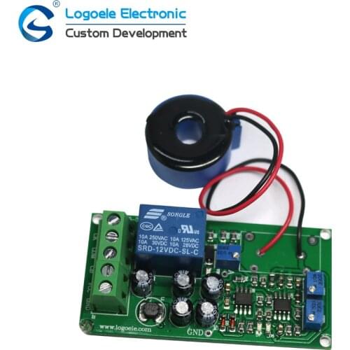 High quality AC 0-50A DC24V Current sensor module Switch output AC 0-5A full range of linear detector