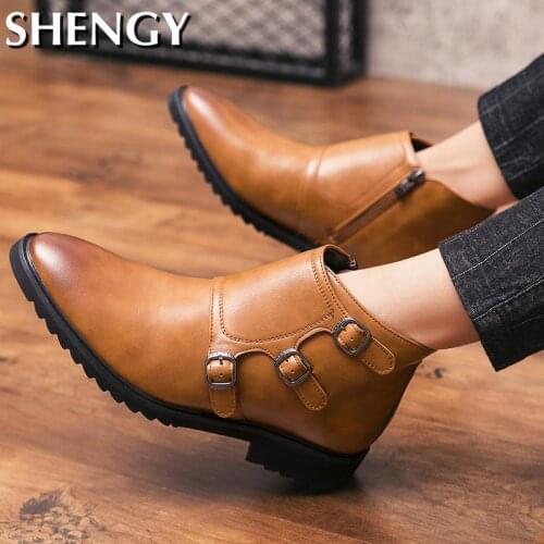 2020 Men Boots Fashion Casual Retro Men Shoes Outdoor Ankle Boots Casual Classic Botas Work Shoes Business Boots Men