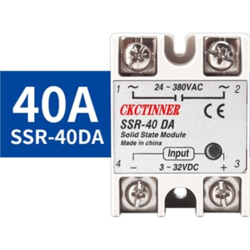 Single Phase Solid State Relay SSR - 40DA SSR 25DA SSR 10DA DC To AC 3-32VDC Input 24-380VAC Output solid state relay
