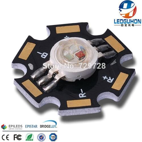 9W RGB full color high power led diode(chip size is 45*45mil) with star base(PCB)