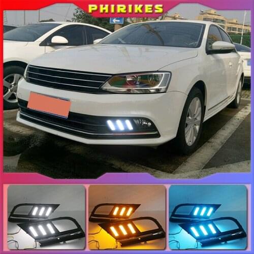 Fog lamp For Volkswagen VW Jetta Sagitar MK6 2015-2018 car styling driving LED DRL Daytime Running Light Daylight