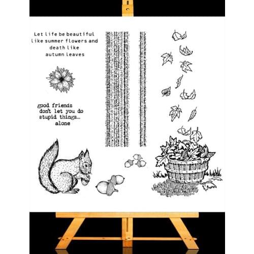 Cute Squirrel Greeting Transparent and Clear Stamps For DIY Scrapbooking Album Card Making DIY Decoration Making Crafts