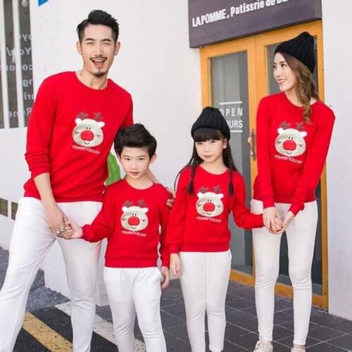 Family Matching Outfits 2020 Christmas Deer Cotton Men Women Kid Boy Girl Shirt Mother Daughter Father Son Family Clothing