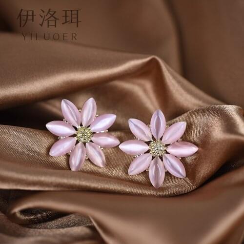Fashion jewelry vintage stud earrings cute flower daisy earrings crystal brincos feminino korean earrings for women