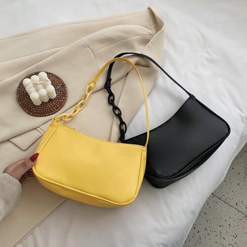 New Womens Bag Trend 2021 Cheap Quality Handbag PU Leather Purse Elegant Chain Shoulder Crossbody Bag Simple Female Tote Bolsas