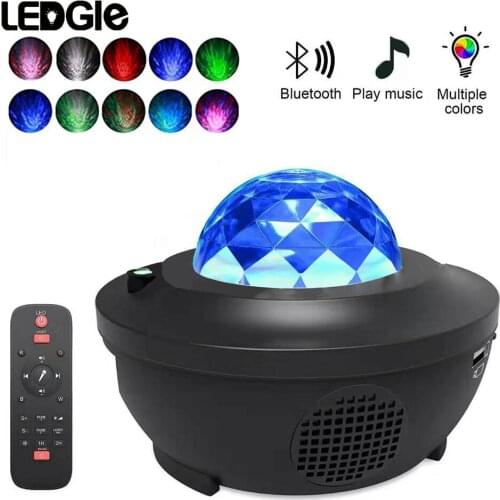 LED Projector Light Water Wave Blueteeth Voice Control Music Player Lamp LED Night Light Romantic Projection Lamps Birthday Gift