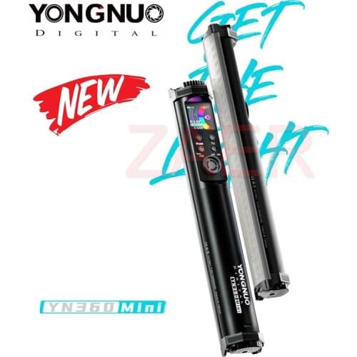 Yongnuo YN360 MINI 2700K-7500K RGB Colorful Photography Lighting Bi-color 2600mAh Tube Stick Light Handheld LED RGB Soft Light