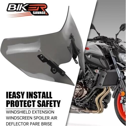 For YAMAHA MT07 Motorcycle Windshield Extension Windscreen Spoiler Air Deflector Pare Brise MT-07 Moto Accessories Pare-brise