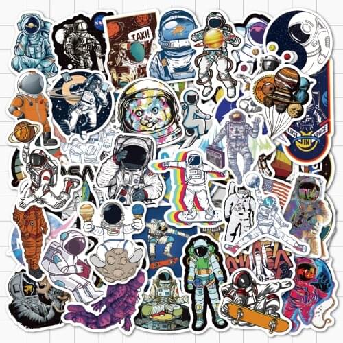 VANMAXX New 50 PCS Astronauts Graffiti Stickers Waterproof Vinyl Decal for Laptop Helmet Bicycle Luggage