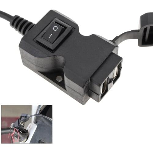Dual USB Port 12V Waterproof Motorbike Motorcycle Handlebar Charger 5V 1A/2.1A Adapter Power Supply Socket for Mobile Hot Sale