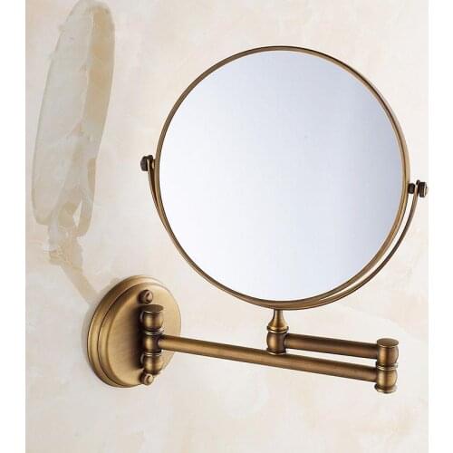 Make up mirror copper cosmetic mirror wall mounted, Antique bathroom/bedroom double-sided mirror beauty mirror, Free shipping