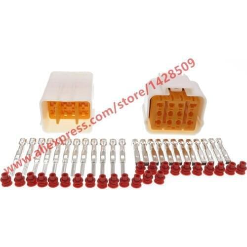 10 Sets 12 Pin Waterproof Automotive Connectors Sealed Plug Female Male Connector For Honda Nissan 6195-0149 6195-0152