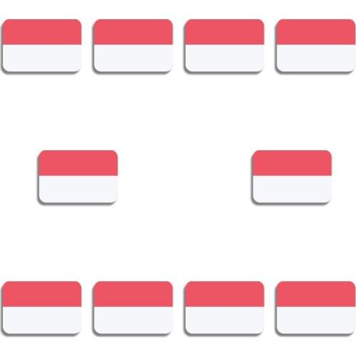 10Pcs/Lot Acrylic Indonesia Flag Brooch Vintage Lapel Pin For Backpacks Coat Hat Classic Patriotism Badge Ornament Scarf Buckle