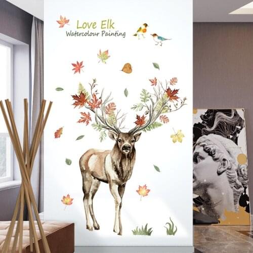120*105CM Wall Sticker Nordic Style Posters Elk Wallpaper Paintings For Living Room Wall Bedroom Decor Vestibule Home Decoration