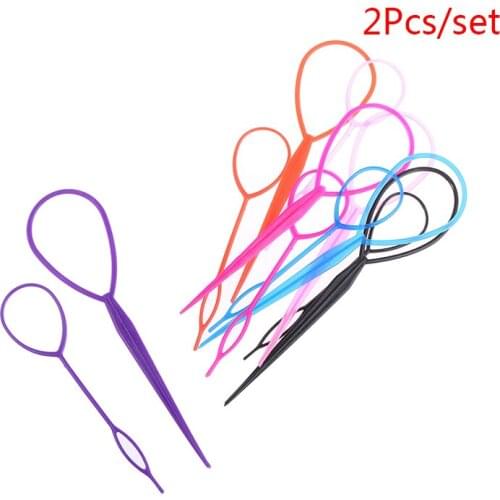 2Pcs/Set Portable Hair Styling Tools Pattern Pull Pin Clip Hair Stick Hair Twist Braid Ponytail Maker Accessories