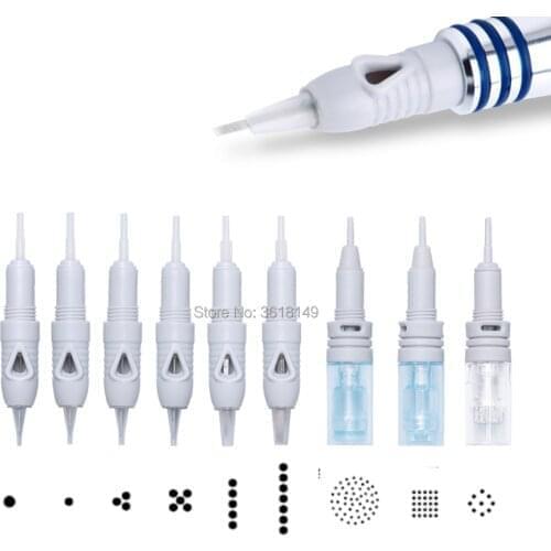 50pcs Cartridge Needle for Charmant Permanent Machine Microblading Princesse Grey Tattoo Machine Needles 1RL 3RL 5RL 5F 7F Screw
