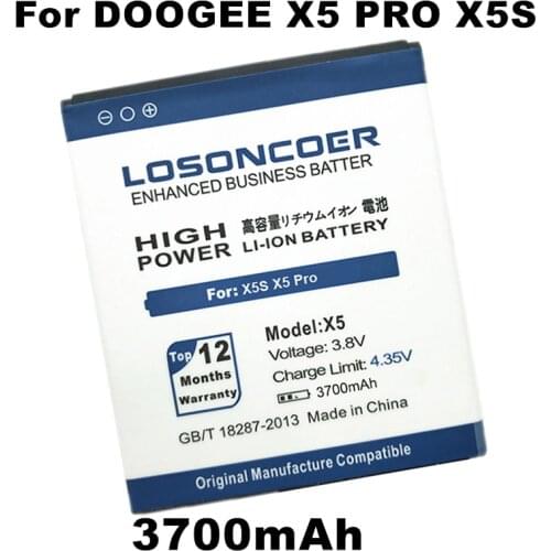 LOSONCOER 3700mAh for DOOGEE X5 Battery Use for DOOGEE X5S Battery X5 PRO Phone