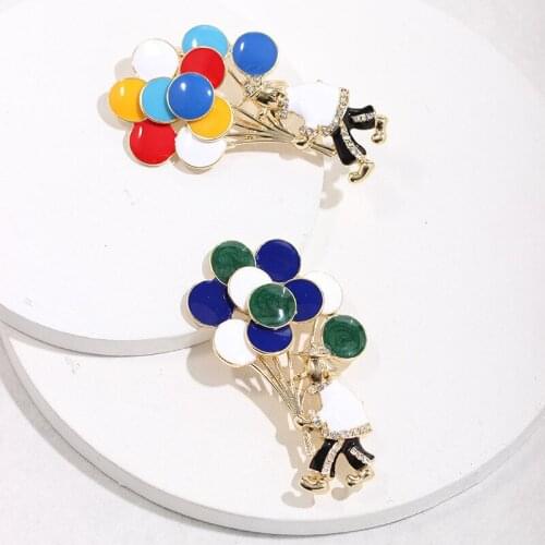 Cute Circus Balloon Brooches Pins Fashion Women Jewelry Party Accessories Lovely Enamle Glaze Good Gift