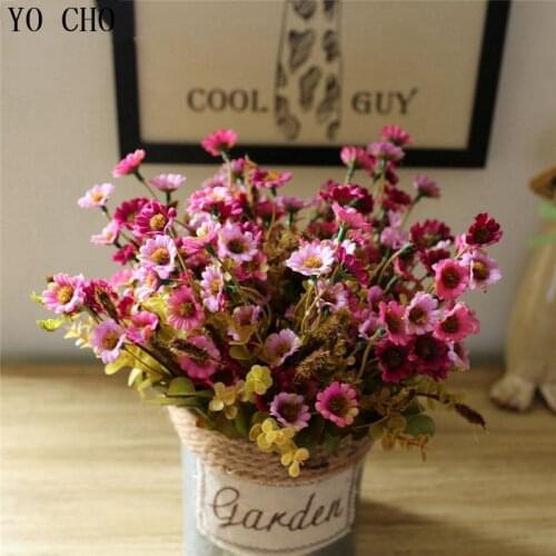 24 Head Floral Bouquet Artificial Flower Arrange Daisy Party Home Office Wedding Decor wedding flower wholesale Retro Floral