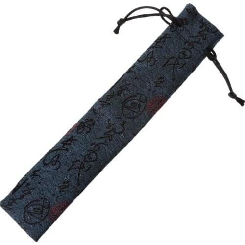 Chinese Calligraphy Style Decorative Folding Hand Fan Bag Dustproof Holder Protector Pouch Case Cover Gifts QX2E