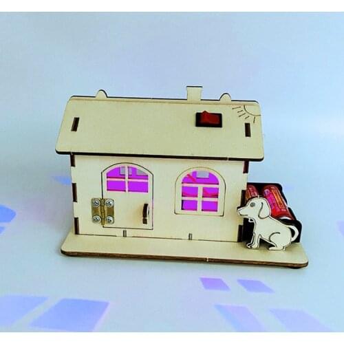 1 X 3D Wood Handmade House Model Simulation Cabin Child DIY Jigsaw Puzzle Toy School Projects Teaching Educational Equipment