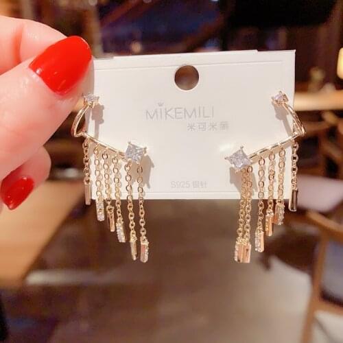 Ear bone clip integral tassel earring minority design sense of fashion women super fairy web celebrity ladies temperament