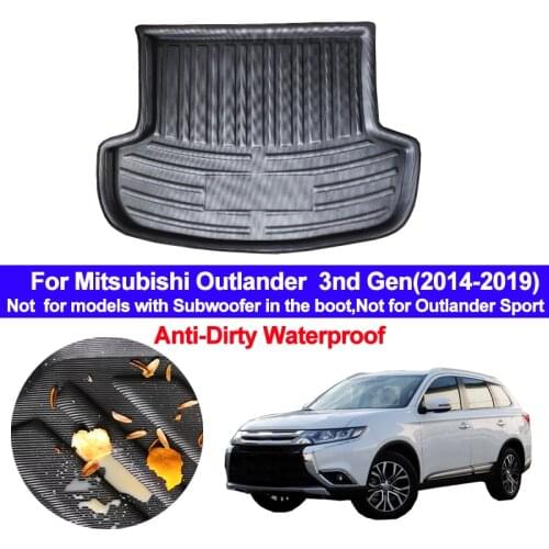 For Mitsubishi Outlander 3rd Gen 2014 2015 2016 2017 2018 2019 Car Rear Trunk Mat Cargo Tray Boot Liner Carpet Protector Floor