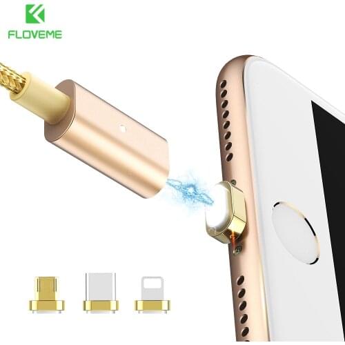FLOVEME 1M 3 in 1 Magnetic Cable For iPhone Samsung S9 S8 S7 Redmi 5 6 6pro Cabo Magnetic Charger Braided Micro USB Type C Cable