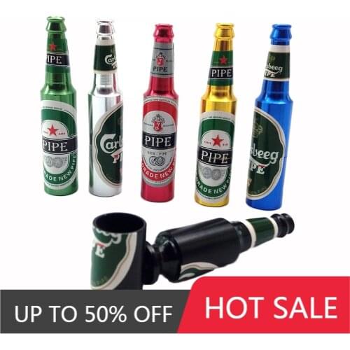 Mini Beer Smok Metal Pipes Portable Creative Smoking Pipe Herb Tobacco Pipe Gift Gift Grinder Smoke Hookah Narguile Random