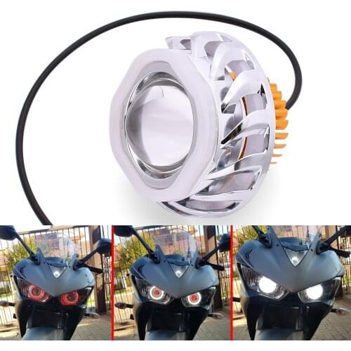 Motorcycle LED Headlight Angel Eyes 34W 2000LM Hi/Lo/Strobe Beam Lamp For Moto Guzzi STELVIO V7/V9 Classic Racer Stone Special