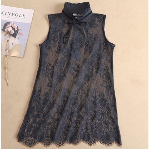 Fashion Shirt Fake Collar For Women lace long shirt blouse Tie Crystal fake collar Soft Female Half BLuz Detachable Collar