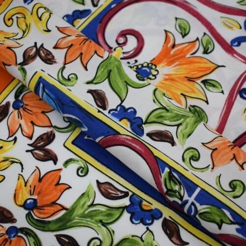 2018 New Reactive Dyeing Sicilian Baby Cotton Fabric For Summer Dress Telas Por Metros Tissu Au Metre Tecido Vestidos Vestido