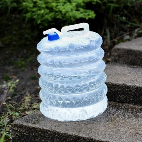 5/10/15L Water Can Bucket PE Plastic Safe Adjustable Folding Water Container With Faucet Travel Accessories For Camping Picnic