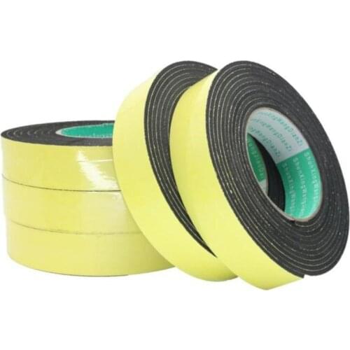 Strong adhesion EVA black sponge foam rubber tape anti-collision seal strip 1, 2, 3mm thick