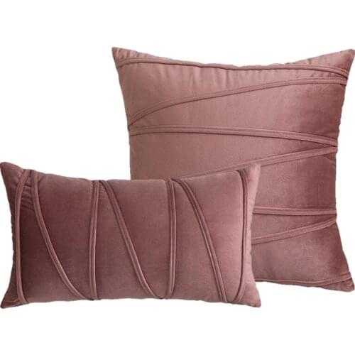 Luxury Stripe Velvet Throw Pillow Cases Sofa Cushion Covers Yellow Red Blue Green Pink Decorative Pillow Covers