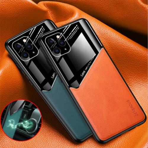Luxury Car Holder Leather Case for iPhone 12 11 Pro Max mini X Xs Xr 7 8 Plus SE 2020 Shockproof Camera Protection Cover Coque