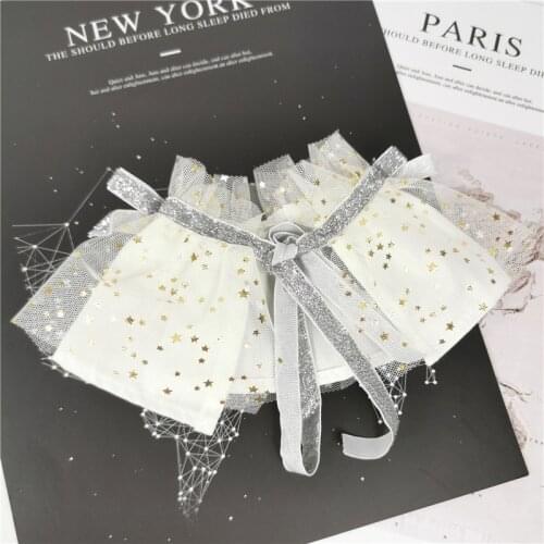 2021 Bow Pet Saliva Towel Net Gauze Shiny Cat and Dog Universal Garfield Bib Pet Supplies Kittens Cloth Cat Accessories Pet