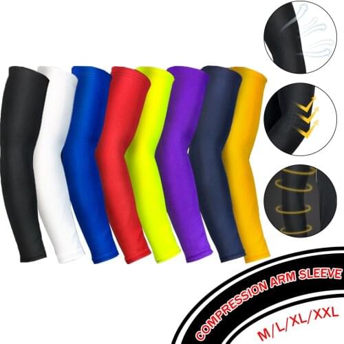 Sports Compression Arm Sleeve Basketball Cycling Arm Warmer Summer Running UV Protection Volleyball Sunscreen Bands