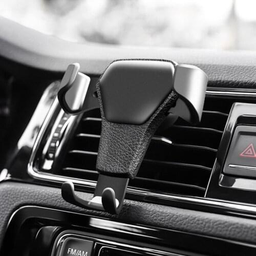 Anti-slip Car Phone Holder Anti-fall Anti-mobile Phone Scratching Car Air Outlet Gravity Mobile Phone Bracket 3D Leather Design