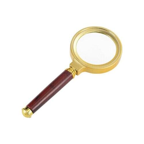 60mm 6X Handheld Book Read Magnifying Glass Lens Magnifier Gold Tone