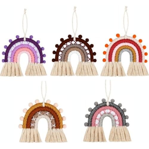 DIY Rope Rainbow Hanging Handmade Weaving Ornament Nordic Baby Kids Room Wall Decor Nursery Hanging Home Decor Accessories