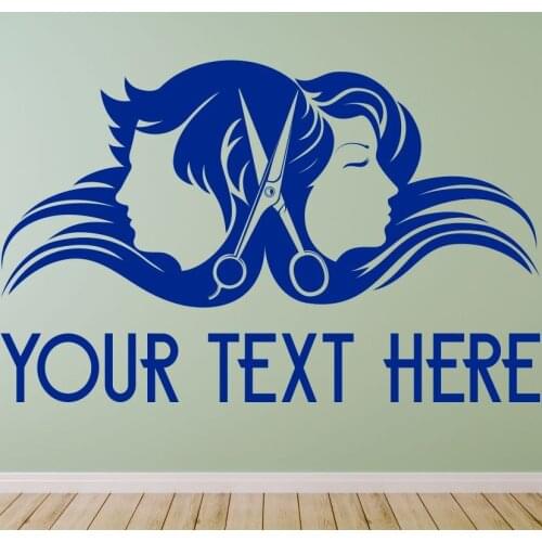 Hair And Beauty Wall Decal Barber Shop Wall Window Sicker Hair Salon Personalized Text Decoration Vinyl Salon Wall Mural 3413