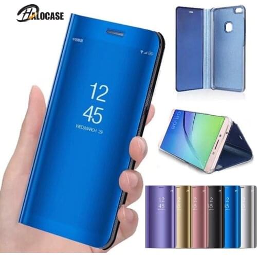 Sumsung Sansung Galexi Note10 Plus Mirror Flip Case for Samsung Galaxy S7 Edge S8 S9 S10 Plus S10E Note 9 8 10 Plus Stand Case