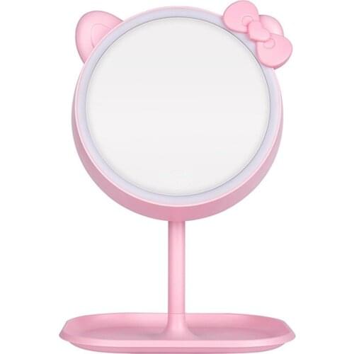 Cat Makeup Mirror With Led Standing Mirror Screen Vanity Adjustable Light For Office Cosmetics Makeup Mirror