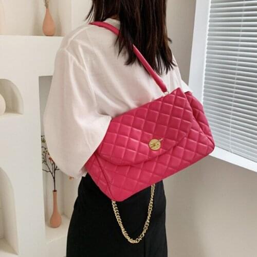 Women Handbag PU Leather Chain Ladies Shoulder Bag Brand Design Crossbody Bags Fashion Big Capacity Black Totes