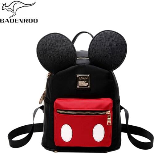 Badenroo Women Mickey Small Backpack Schoolbag Cute Minnie Mini Childrens Backpack For Teenage Girl Backpack Mochila Feminina